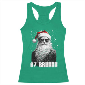 Cool Santa Claus Six Seven 67 Meme Racerback Tank Top Funny 6 7 Gen Alpha Slang Viral Meme TS10 Irish Green Print Your Wear