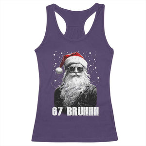Cool Santa Claus Six Seven 67 Meme Racerback Tank Top Funny 6 7 Gen Alpha Slang Viral Meme TS10 Purple Print Your Wear