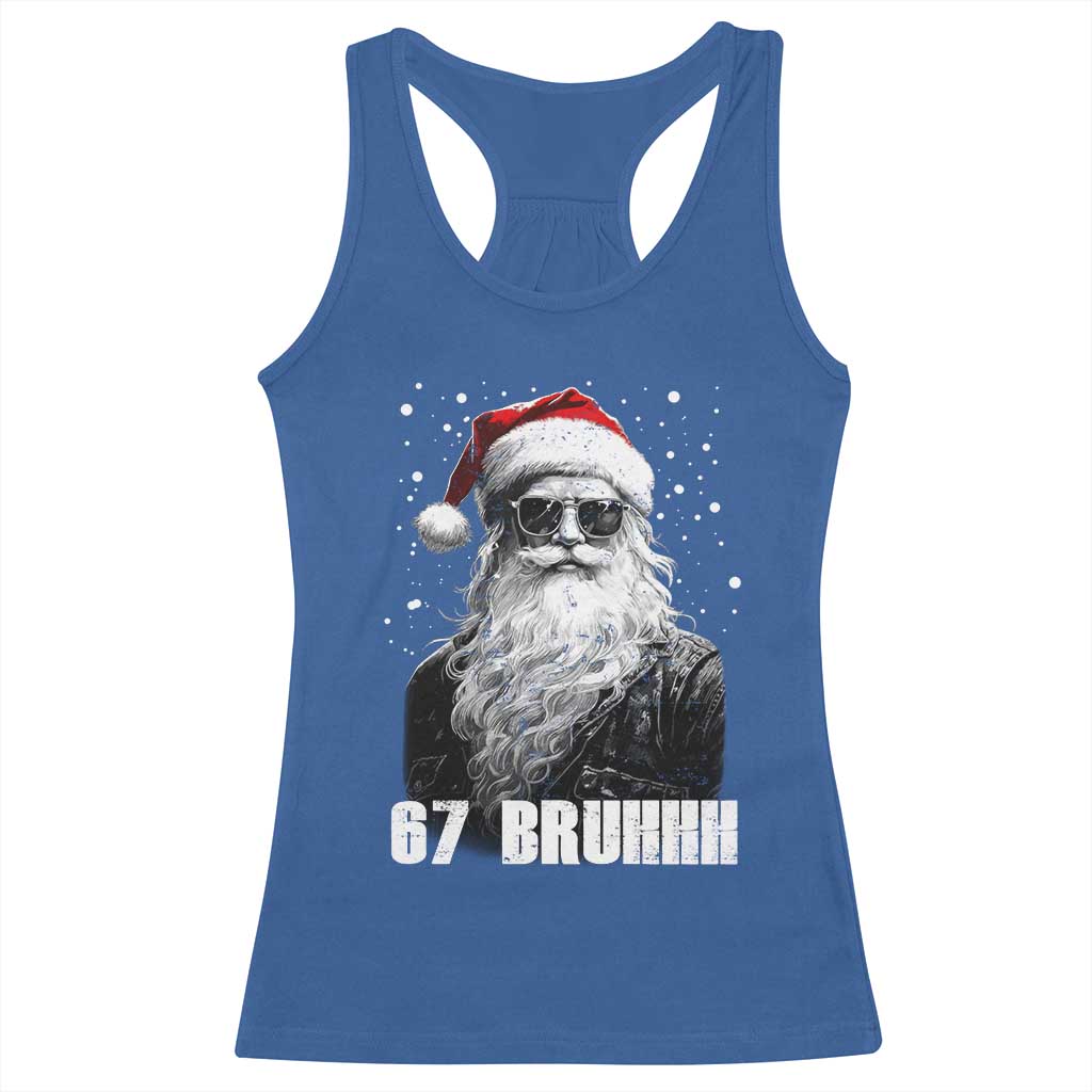 Cool Santa Claus Six Seven 67 Meme Racerback Tank Top Funny 6 7 Gen Alpha Slang Viral Meme TS10 Royal Blue Print Your Wear