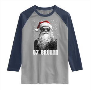 Cool Santa Claus Six Seven 67 Meme Raglan Shirt Funny 6 7 Gen Alpha Slang Viral Meme TS10 Sport Gray Navy Print Your Wear