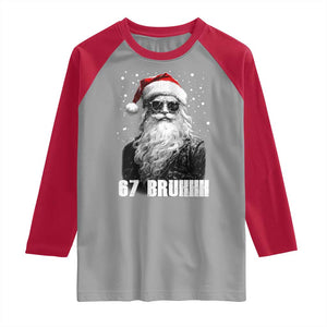 Cool Santa Claus Six Seven 67 Meme Raglan Shirt Funny 6 7 Gen Alpha Slang Viral Meme TS10 Sport Gray Red Print Your Wear