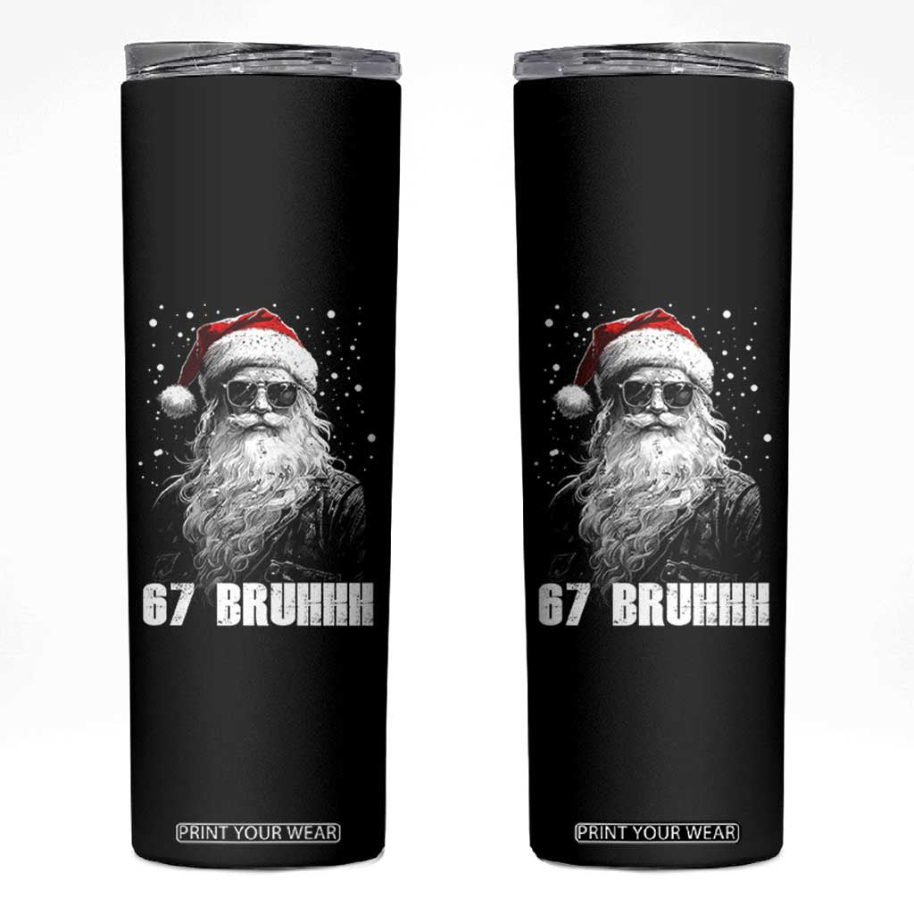 Cool Santa Claus Six Seven 67 Meme Skinny Tumbler Funny 6 7 Gen Alpha Slang Viral Meme TS10 Black Print Your Wear