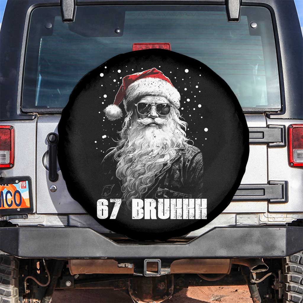 Cool Santa Claus Six Seven 67 Meme Spare Tire Cover Funny 6 7 Gen Alpha Slang Viral Meme TS10 No hole Black Print Your Wear