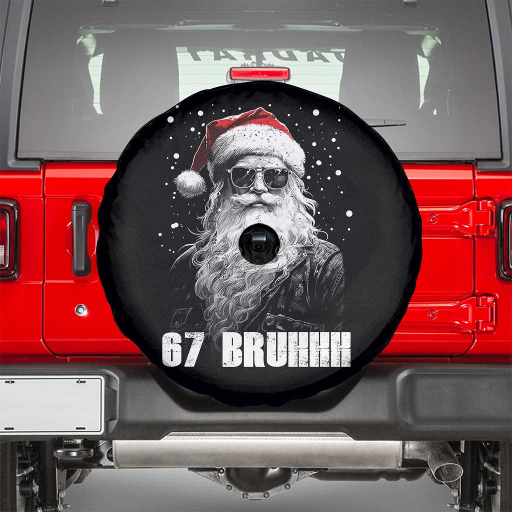 Cool Santa Claus Six Seven 67 Meme Spare Tire Cover Funny 6 7 Gen Alpha Slang Viral Meme TS10 Black Print Your Wear