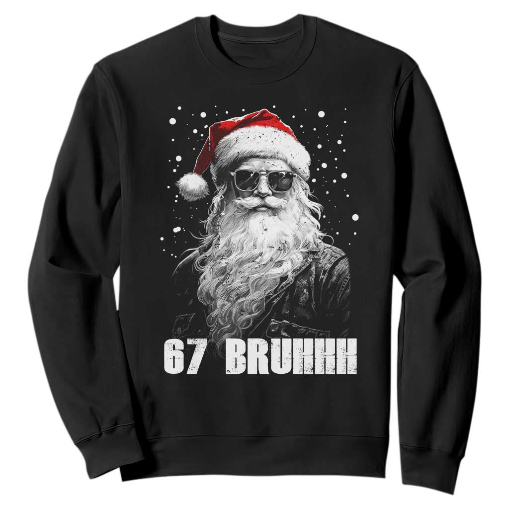 Cool Santa Claus Six Seven 67 Meme Sweatshirt Funny 6 7 Gen Alpha Slang Viral Meme TS10 Black Print Your Wear