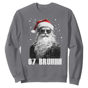 Cool Santa Claus Six Seven 67 Meme Sweatshirt Funny 6 7 Gen Alpha Slang Viral Meme TS10 Charcoal Print Your Wear