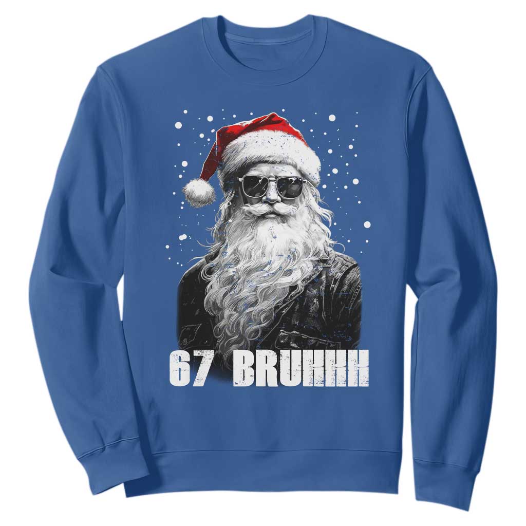 Cool Santa Claus Six Seven 67 Meme Sweatshirt Funny 6 7 Gen Alpha Slang Viral Meme TS10 Royal Blue Print Your Wear