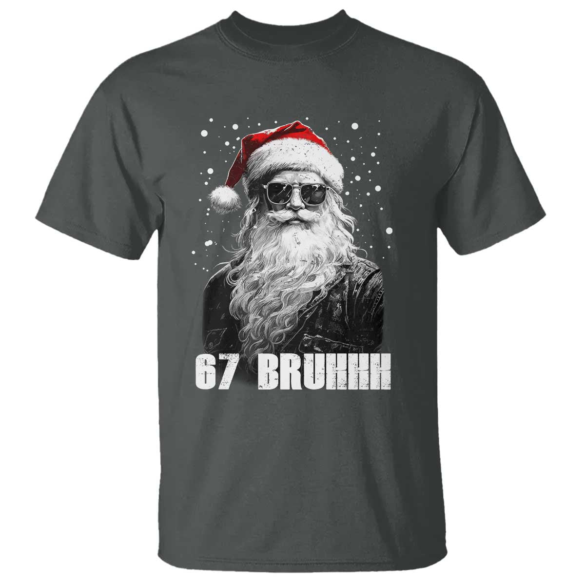Cool Santa Claus Six Seven 67 Meme T Shirt Funny 6 7 Gen Alpha Slang Viral Meme TS10 Dark Heather Print Your Wear