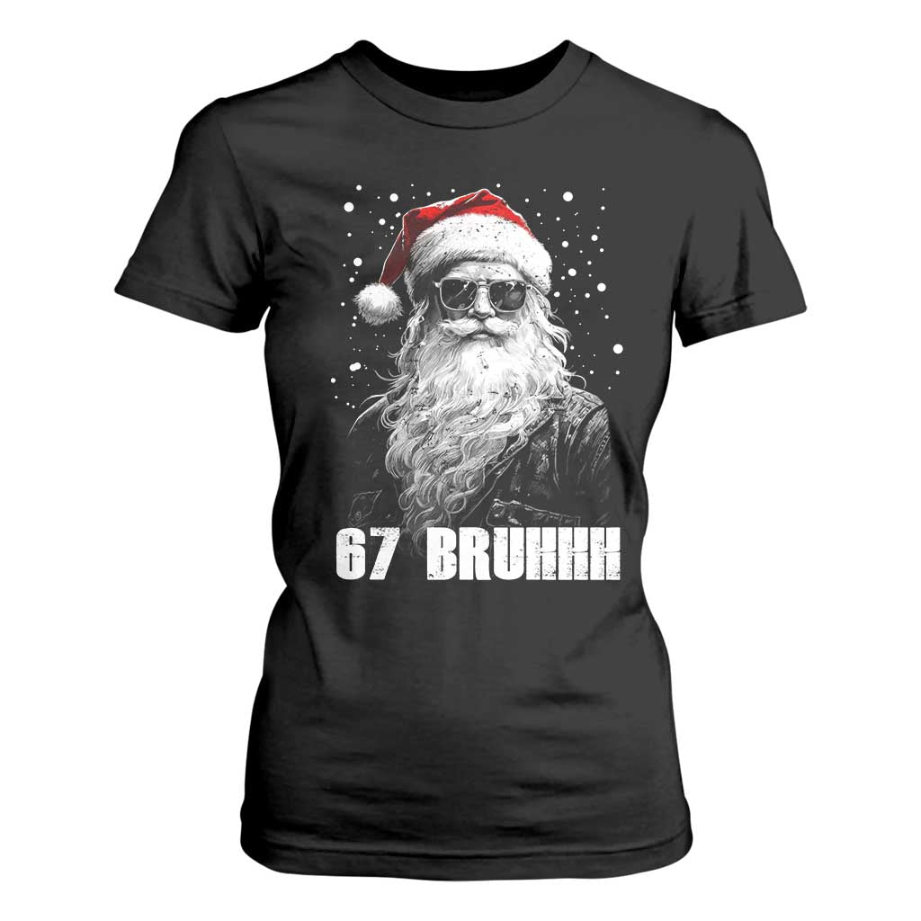 Cool Santa Claus Six Seven 67 Meme T Shirt For Women Funny 6 7 Gen Alpha Slang Viral Meme TS10 Black Print Your Wear