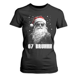 Cool Santa Claus Six Seven 67 Meme T Shirt For Women Funny 6 7 Gen Alpha Slang Viral Meme TS10 Black Print Your Wear