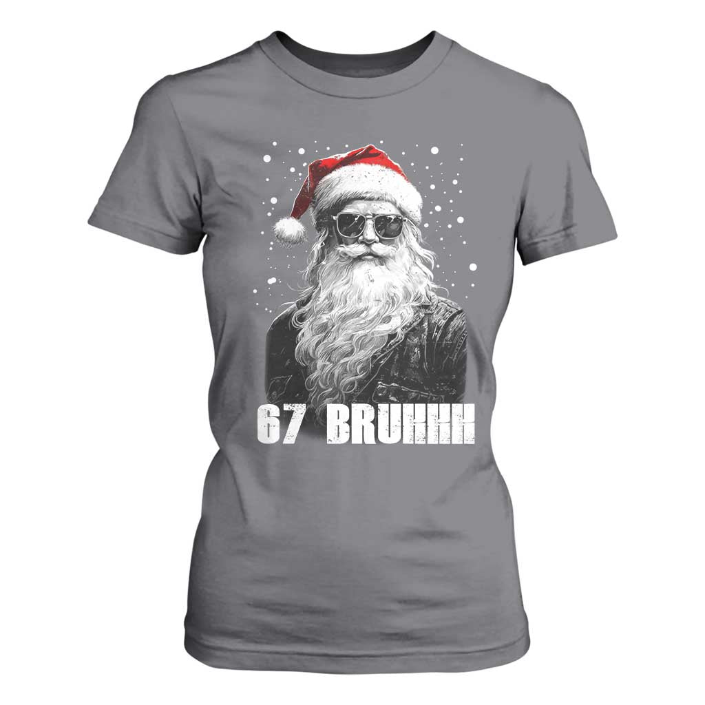 Cool Santa Claus Six Seven 67 Meme T Shirt For Women Funny 6 7 Gen Alpha Slang Viral Meme TS10 Charcoal Print Your Wear