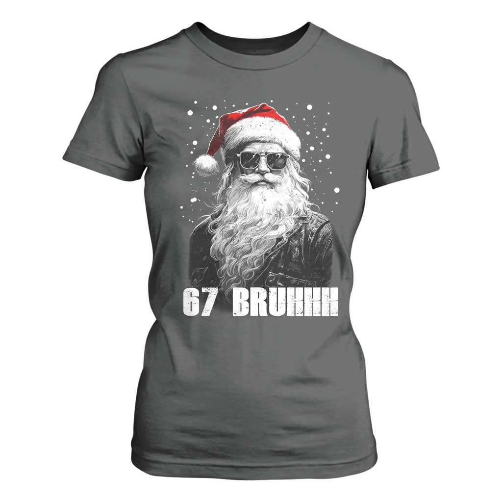 Cool Santa Claus Six Seven 67 Meme T Shirt For Women Funny 6 7 Gen Alpha Slang Viral Meme TS10 Dark Heather Print Your Wear