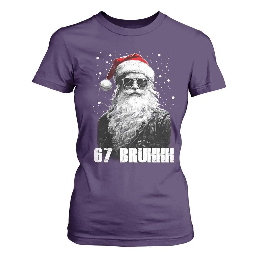 Cool Santa Claus Six Seven 67 Meme T Shirt For Women Funny 6 7 Gen Alpha Slang Viral Meme TS10 Purple Print Your Wear
