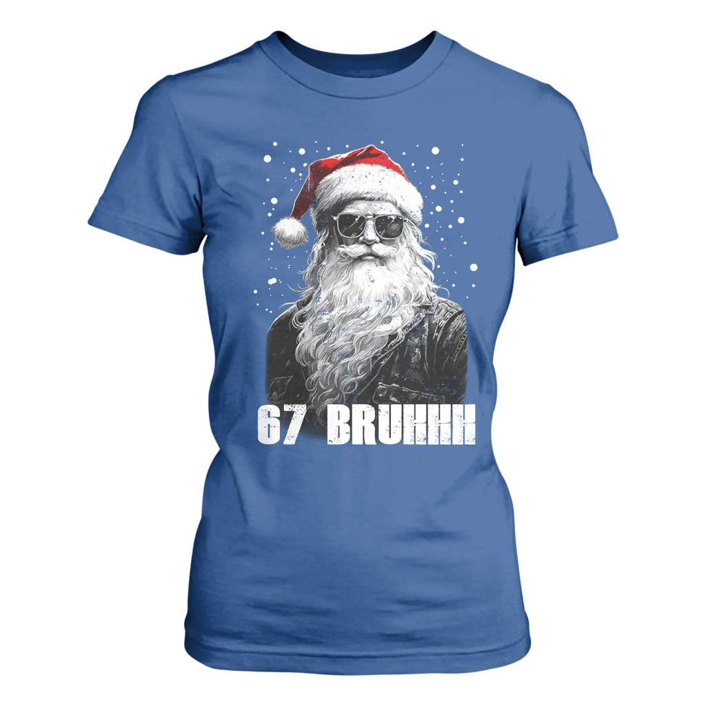 Cool Santa Claus Six Seven 67 Meme T Shirt For Women Funny 6 7 Gen Alpha Slang Viral Meme TS10 Royal Blue Print Your Wear