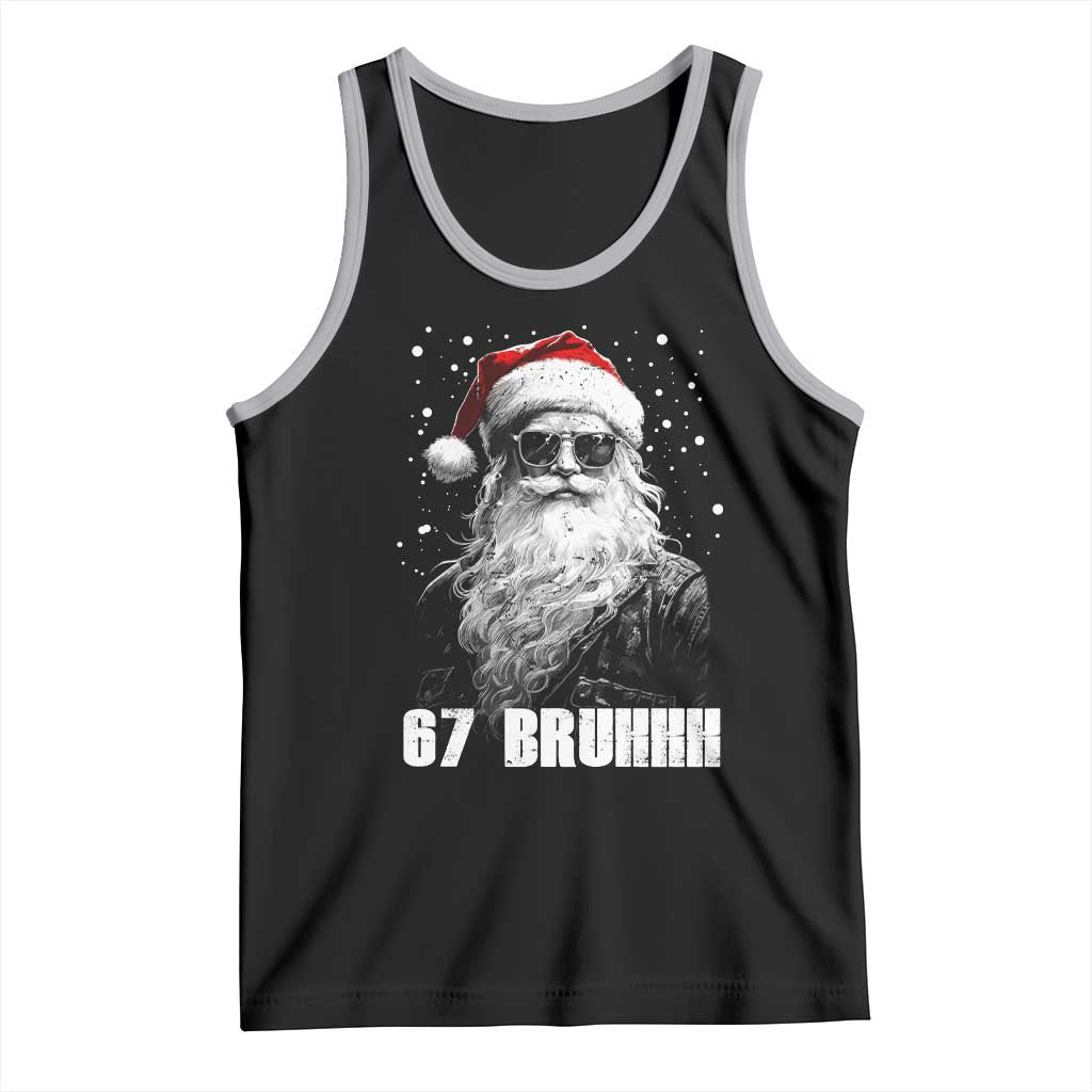 Cool Santa Claus Six Seven 67 Meme Tank Top Funny 6 7 Gen Alpha Slang Viral Meme TS10 Black Athletic Heather Print Your Wear
