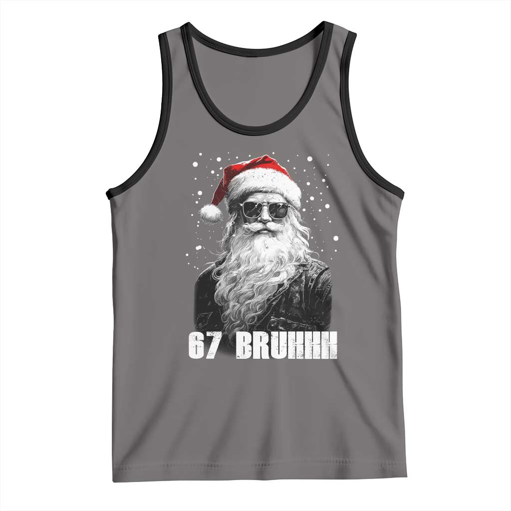 Cool Santa Claus Six Seven 67 Meme Tank Top Funny 6 7 Gen Alpha Slang Viral Meme TS10 Deep Heather Black Print Your Wear