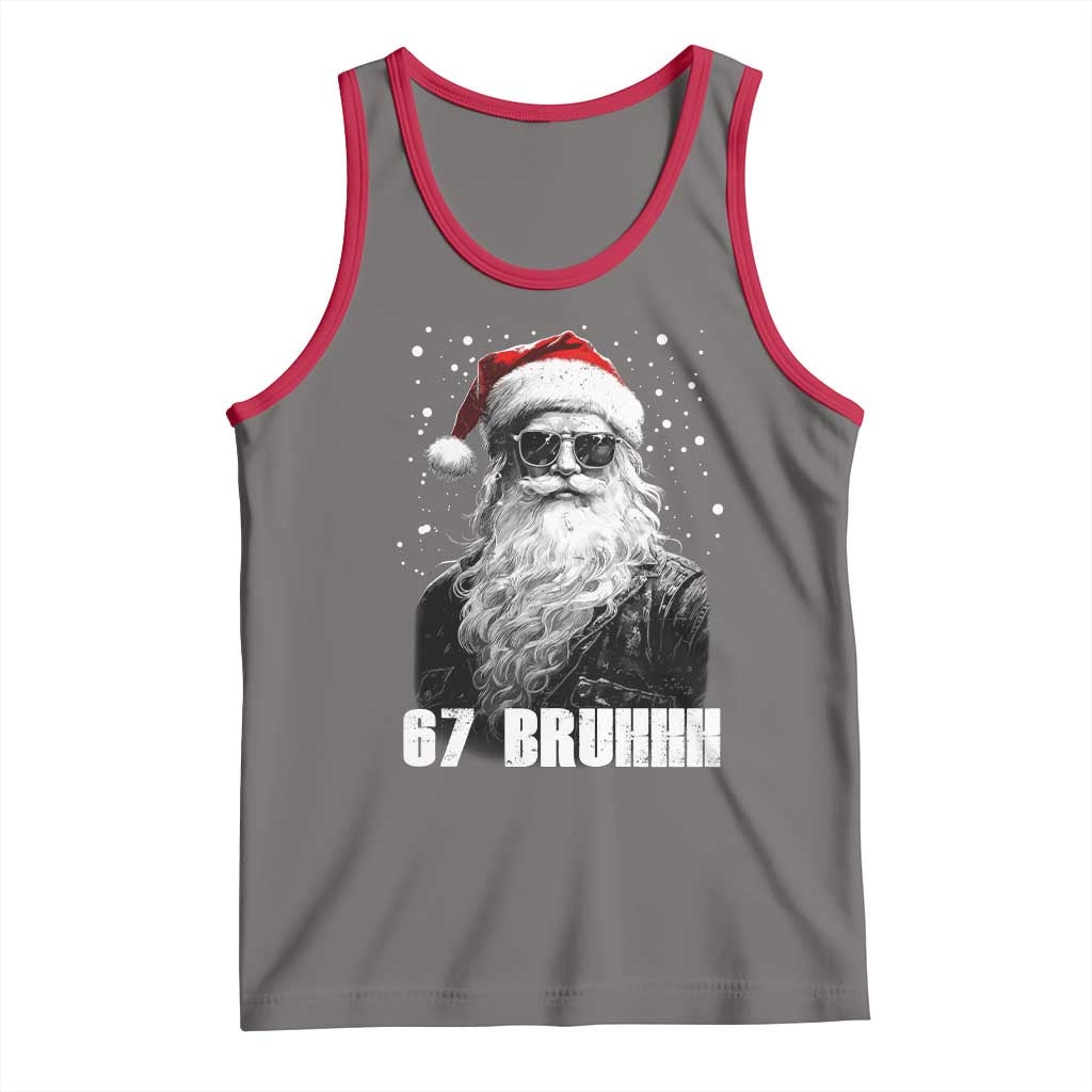 Cool Santa Claus Six Seven 67 Meme Tank Top Funny 6 7 Gen Alpha Slang Viral Meme TS10 Deep Heather Red Print Your Wear