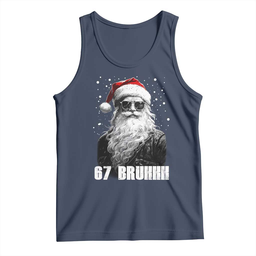 Cool Santa Claus Six Seven 67 Meme Tank Top Funny 6 7 Gen Alpha Slang Viral Meme TS10 Navy Print Your Wear