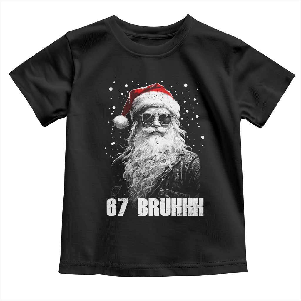 Cool Santa Claus Six Seven 67 Meme Toddler T Shirt Funny 6 7 Gen Alpha Slang Viral Meme TS10 Black Print Your Wear