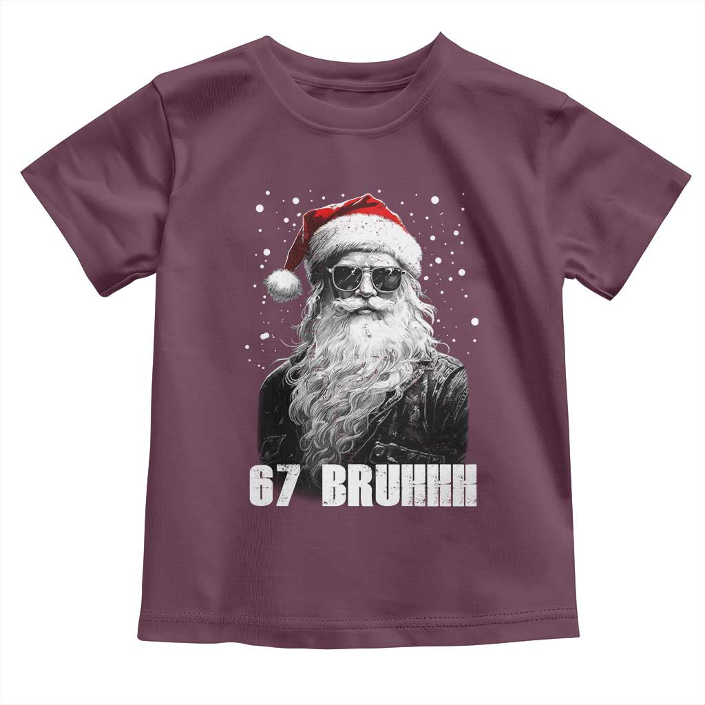 Cool Santa Claus Six Seven 67 Meme Toddler T Shirt Funny 6 7 Gen Alpha Slang Viral Meme TS10 Maroon Print Your Wear
