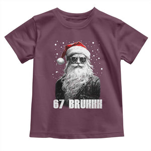 Cool Santa Claus Six Seven 67 Meme Toddler T Shirt Funny 6 7 Gen Alpha Slang Viral Meme TS10 Maroon Print Your Wear