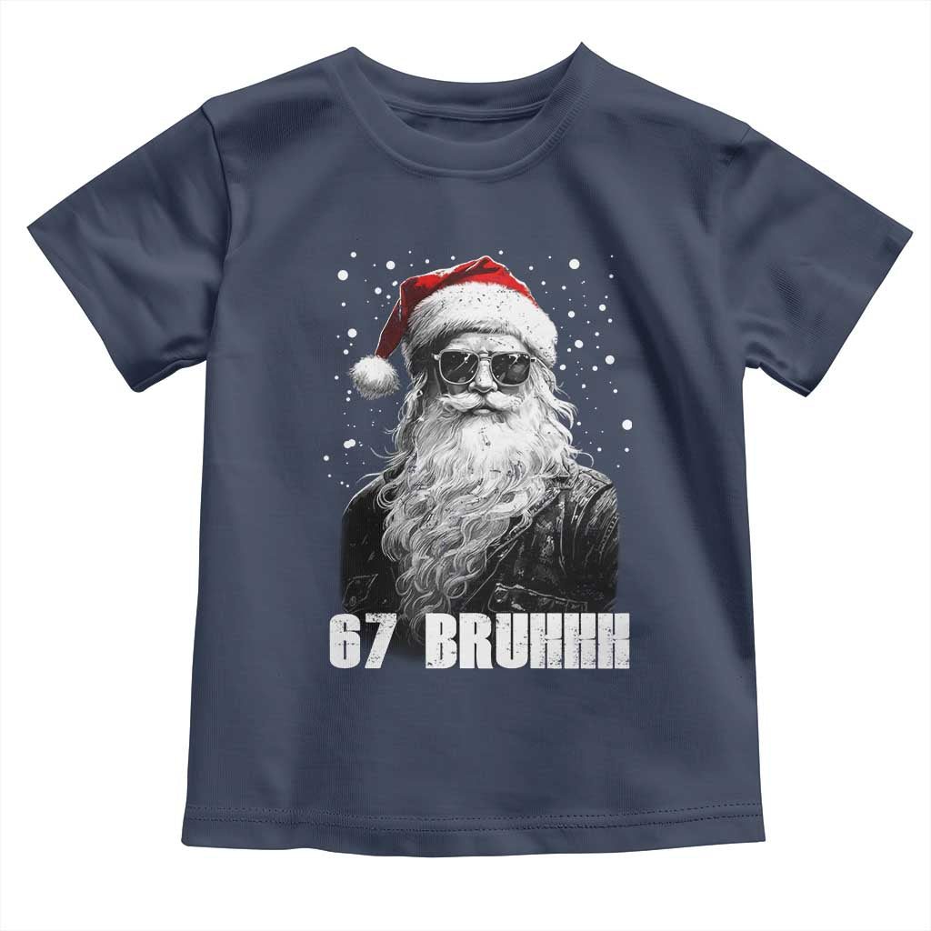 Cool Santa Claus Six Seven 67 Meme Toddler T Shirt Funny 6 7 Gen Alpha Slang Viral Meme TS10 Navy Print Your Wear