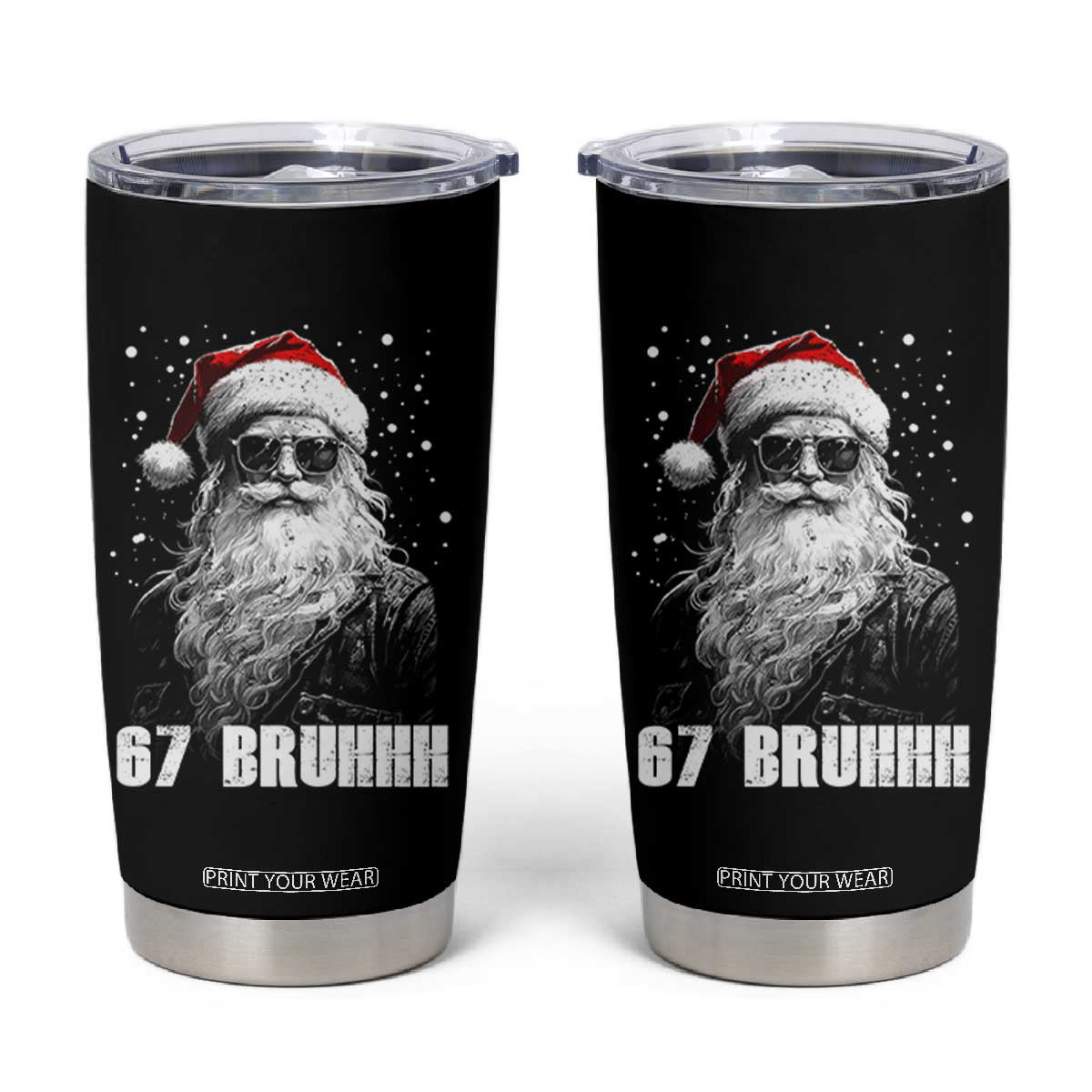Cool Santa Claus Six Seven 67 Meme Tumbler Cup Funny 6 7 Gen Alpha Slang Viral Meme TS10 Black Print Your Wear
