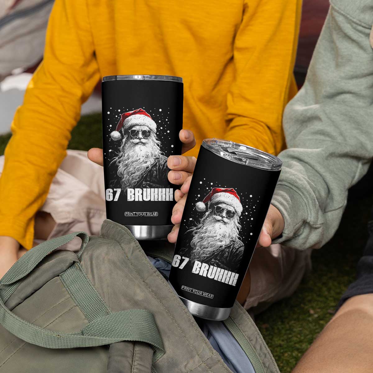 Cool Santa Claus Six Seven 67 Meme Tumbler Cup Funny 6 7 Gen Alpha Slang Viral Meme TS10 Print Your Wear