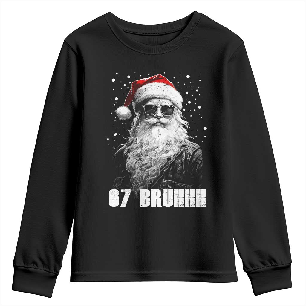 Cool Santa Claus Six Seven 67 Meme Youth Sweatshirt Funny 6 7 Gen Alpha Slang Viral Meme TS10 Black Print Your Wear