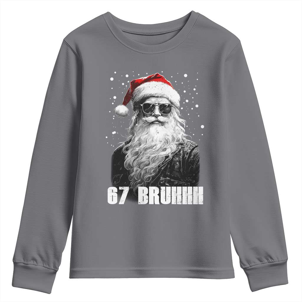 Cool Santa Claus Six Seven 67 Meme Youth Sweatshirt Funny 6 7 Gen Alpha Slang Viral Meme TS10 Charcoal Print Your Wear