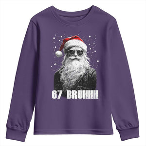 Cool Santa Claus Six Seven 67 Meme Youth Sweatshirt Funny 6 7 Gen Alpha Slang Viral Meme TS10 Purple Print Your Wear