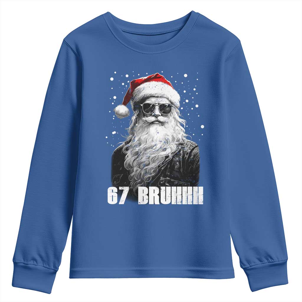 Cool Santa Claus Six Seven 67 Meme Youth Sweatshirt Funny 6 7 Gen Alpha Slang Viral Meme TS10 Royal Blue Print Your Wear