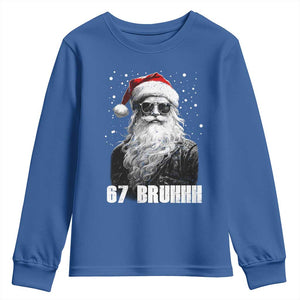 Cool Santa Claus Six Seven 67 Meme Youth Sweatshirt Funny 6 7 Gen Alpha Slang Viral Meme TS10 Royal Blue Print Your Wear