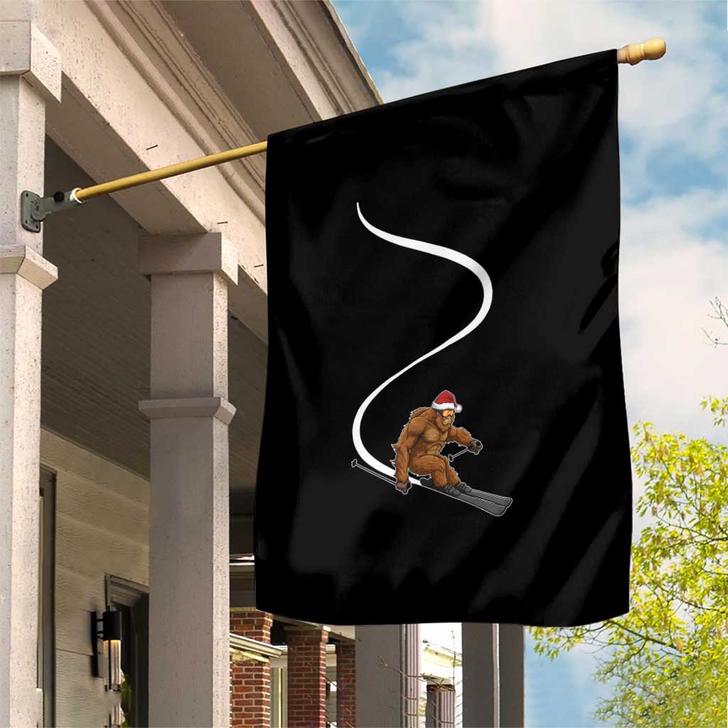 Christmas Bigfoot Skiing Garden Flag Funny Santa Sasquatch Ski Lover Mountain Skier Winter Sports TS10 Print Your Wear