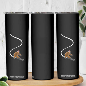 Christmas Bigfoot Skiing Skinny Tumbler Funny Santa Sasquatch Ski Lover Mountain Skier Winter Sports TS10 Print Your Wear