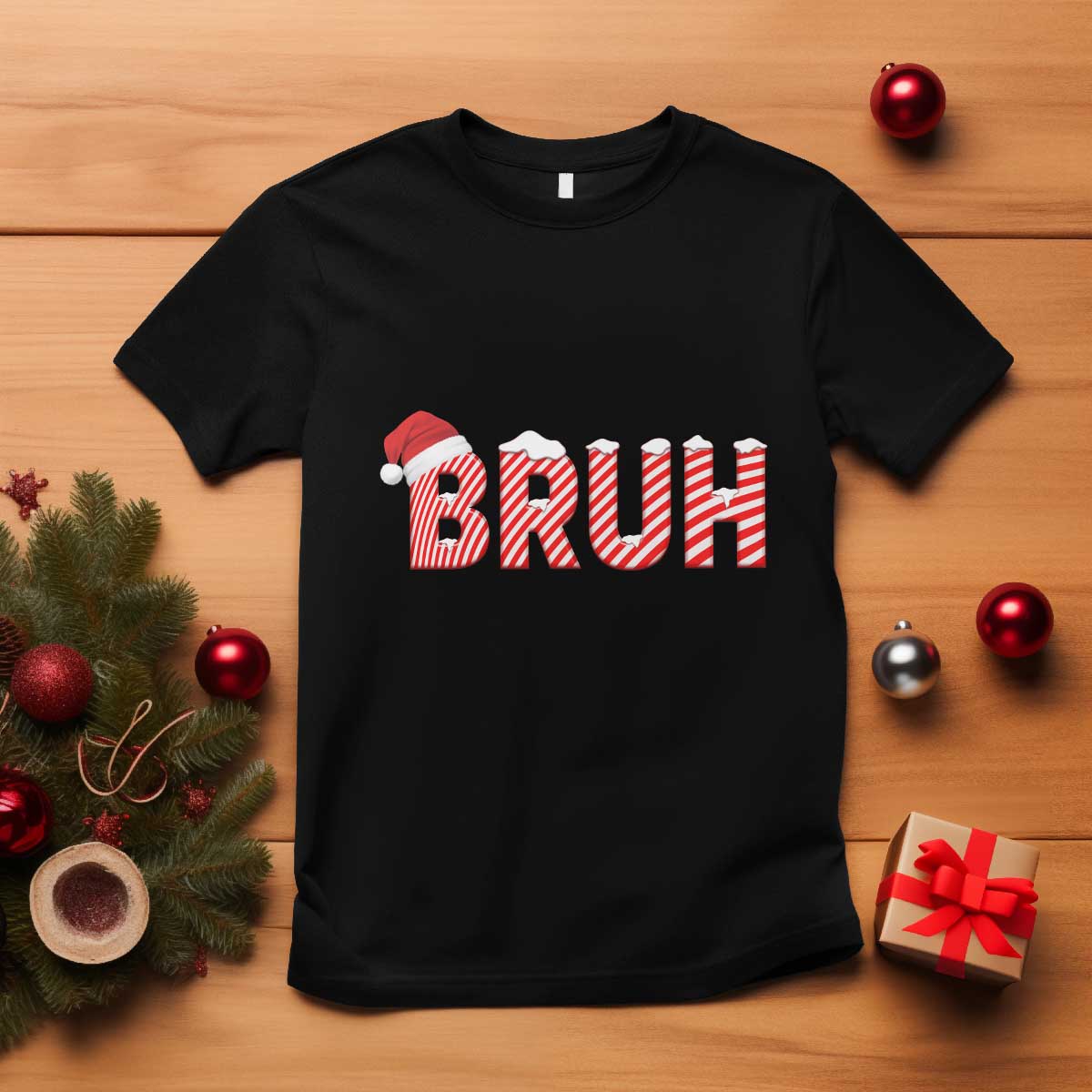 Bruh Christmas T Shirt Funny Saying Meme TS10 Black Print Your Wear