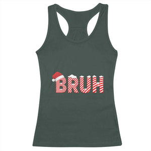 Bruh Christmas Racerback Tank Top Funny Saying Meme TS10 Dark Forest Green Print Your Wear