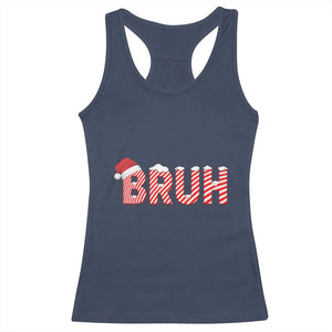 Bruh Christmas Racerback Tank Top Funny Saying Meme TS10 Navy Print Your Wear