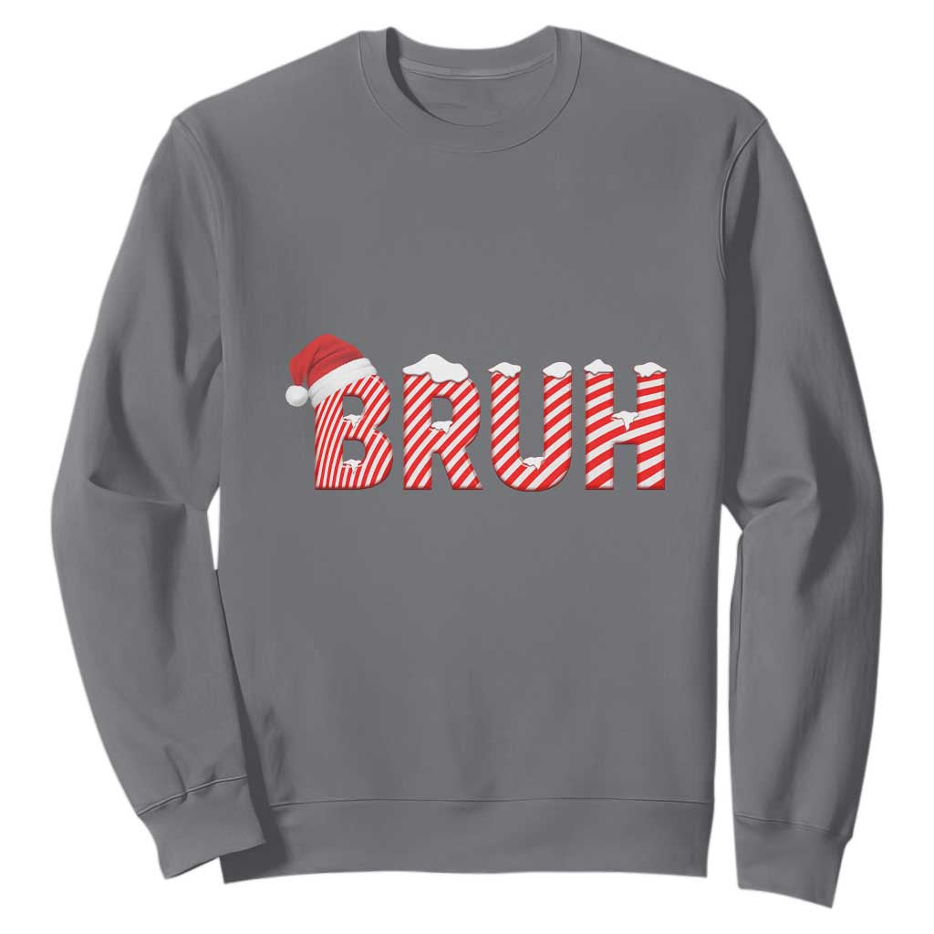 Bruh Christmas Sweatshirt Funny Saying Meme TS10 Charcoal Print Your Wear