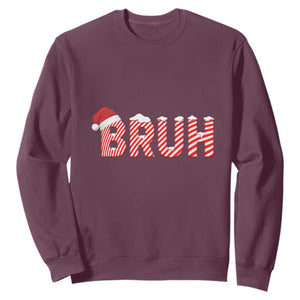 Bruh Christmas Sweatshirt Funny Saying Meme TS10 Maroon Print Your Wear