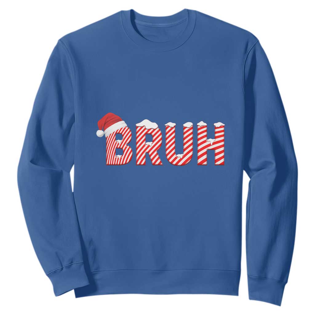 Bruh Christmas Sweatshirt Funny Saying Meme TS10 Royal Blue Print Your Wear