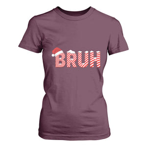 Bruh Christmas T Shirt For Women Funny Saying Meme TS10 Maroon Print Your Wear