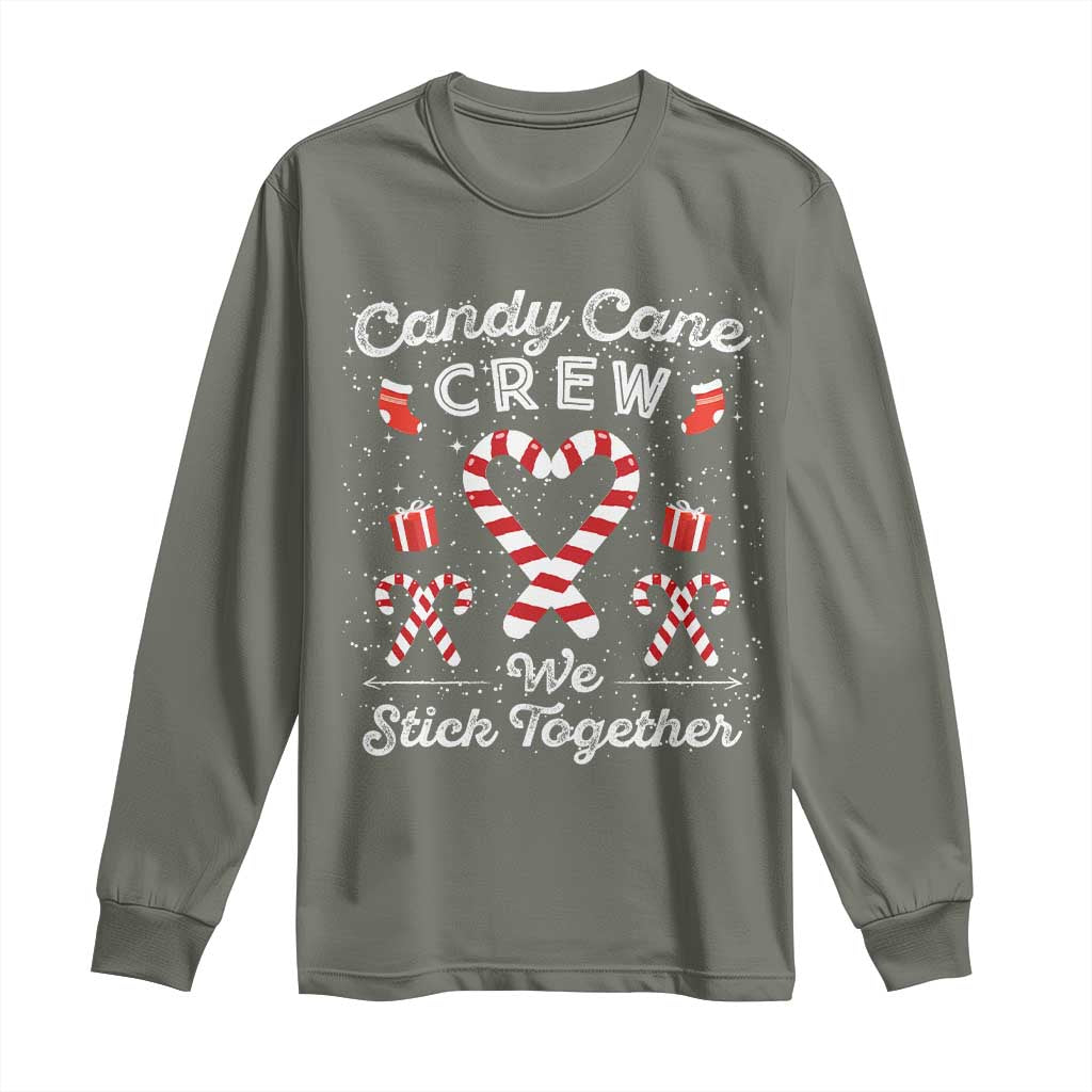 Christmas Family Matching Long Sleeve Shirt Candy Cane Heart Holiday TS10 Military Green Print Your Wear
