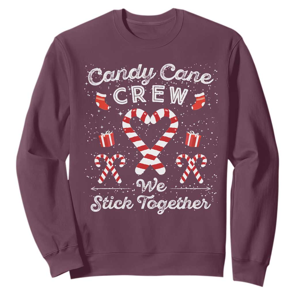 Christmas Family Matching Sweatshirt Candy Cane Heart Holiday TS10 Maroon Print Your Wear