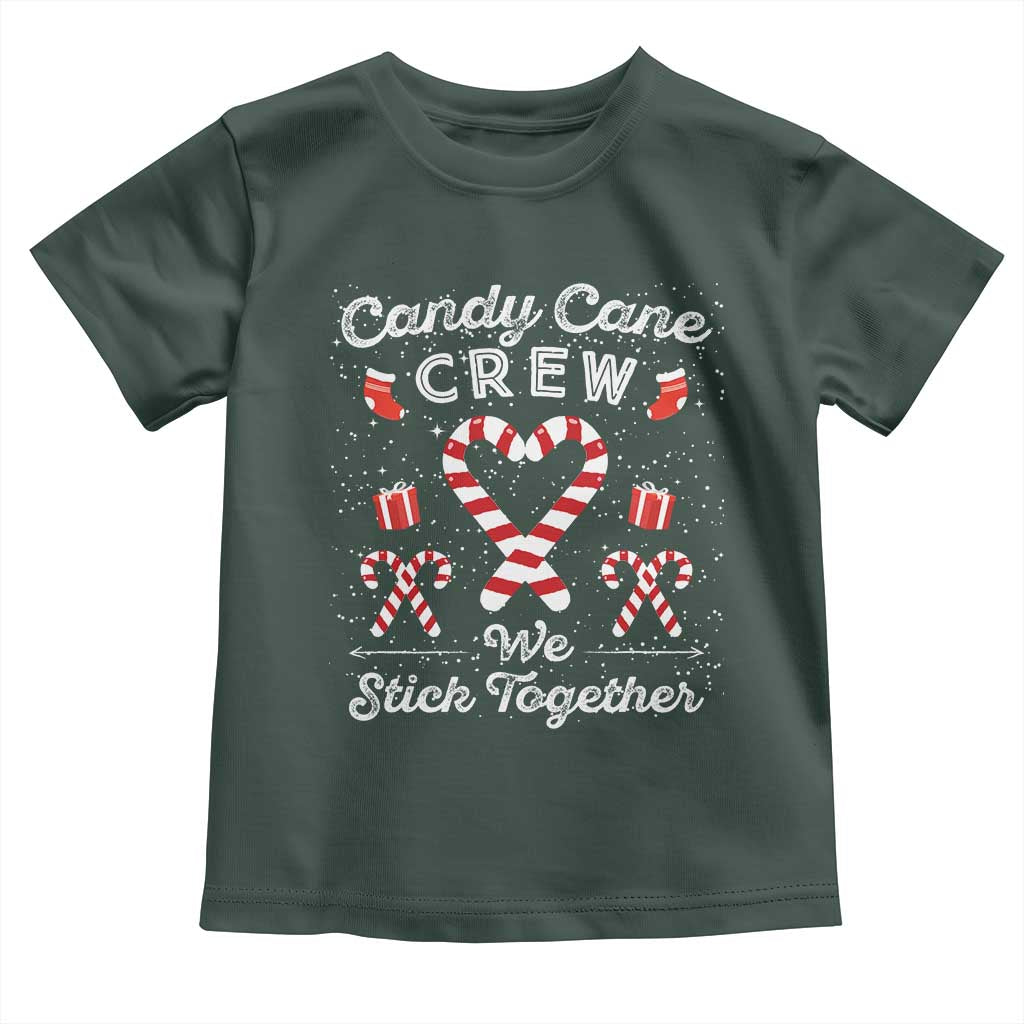 Christmas Family Matching Toddler T Shirt Candy Cane Heart Holiday TS10 Dark Forest Green Print Your Wear