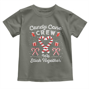 Christmas Family Matching Toddler T Shirt Candy Cane Heart Holiday TS10 Military Green Print Your Wear