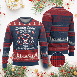 Xmas Family Matching Ugly Christmas Sweater Candy Cane Heart Holiday TS10 Burgundy Print Your Wear