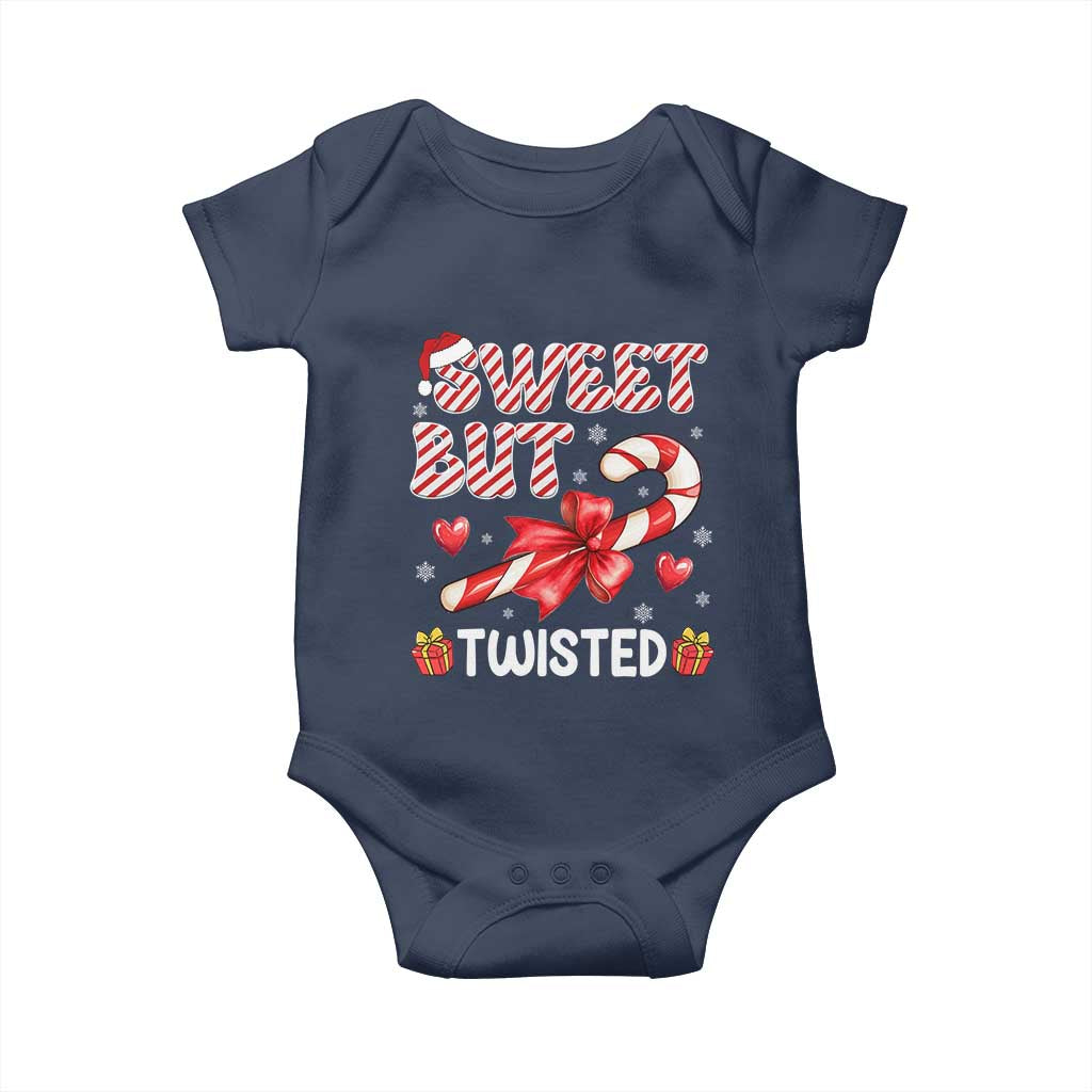 Funny Christmas Baby Onesie Sweet But Twisted Candy Cane Xmas Holiday TS10 Navy Print Your Wear