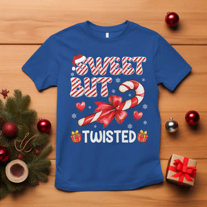 Funny Christmas T Shirt Sweet But Twisted Candy Cane Xmas Holiday TS10 Royal Blue Print Your Wear