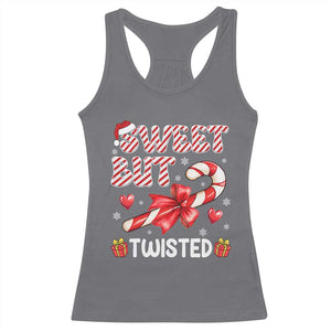 Funny Christmas Racerback Tank Top Sweet But Twisted Candy Cane Xmas Holiday TS10 Charcoal Print Your Wear